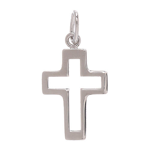 Openworked cross pendant in 750/00 white gold 0.35 gr 1