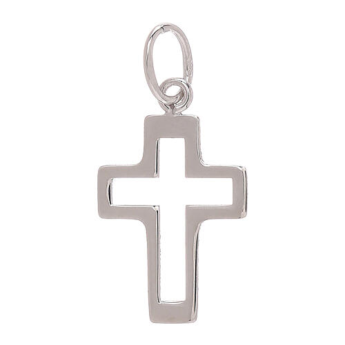 Openworked cross pendant in 750/00 white gold 0.35 gr 2