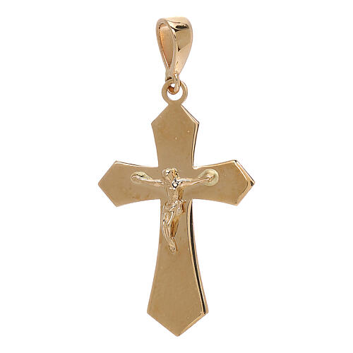 Croix pendentif or jaune 18K Christ 1,2 gr 1
