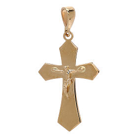 Cruz pingente ouro amarelo 18K Cristo 1,2 gr