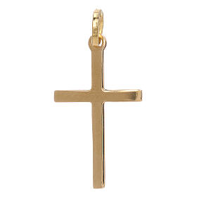 Pendente croce oro giallo 750/00 incrocio satinato 1,1 gr