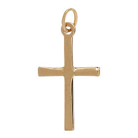 Cross pendant with satin cross in 18 kt gold 0.85 gr