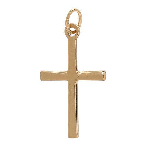 Cross pendant with satin cross in 18 kt gold 0.85 gr 2