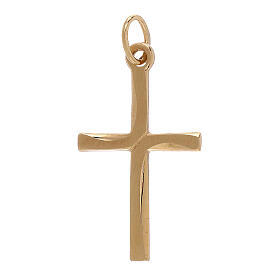 Croix pendentif diagonale satinée or 18K 0,85 gr