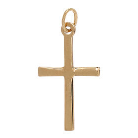 Croix pendentif diagonale satinée or 18K 0,85 gr