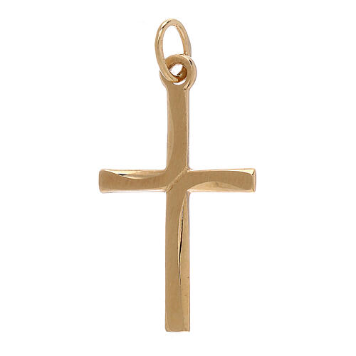 Croix pendentif diagonale satinée or 18K 0,85 gr 1