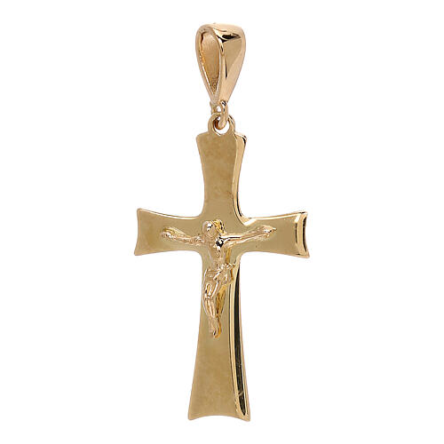 Cross pendant Christ 18-carat gold sheet 0.85 gr 1
