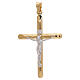 Two-tone crucifix pendant in Degussa gold 3.1 gr s1