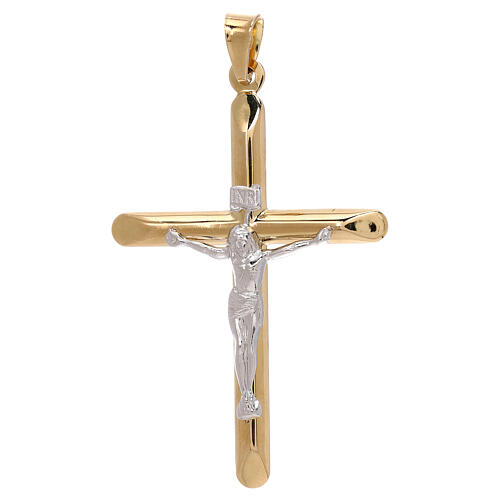 Pendentif crucifix bicolore or Degussa 3,1 gr 1
