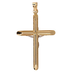 Pendente crocifisso bicolore oro Degussa 3,1 gr