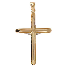 Pingente crucifixo bicolor ouro Degussa 3,1 gr