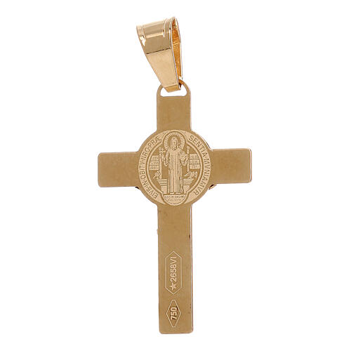 Pendentif croix Saint Benoît or jaune 750/00 1 gr 2
