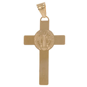 Kruzifix Heiligen Benedikt Gold 18Kt Laser Bearbeitung 2.4gr