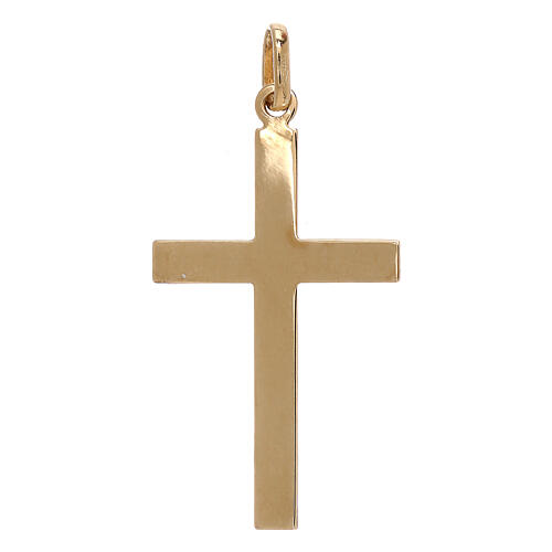 750/00 gold cross pendant with two-tone reliefs 1.1 gr 2