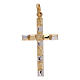 Modern cross pendant embossed pattern 750/00 bicolor gold 1.1 gr s1