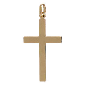 Two-tone cross pendant in 750/00 gold with geometric details 1.1 gr