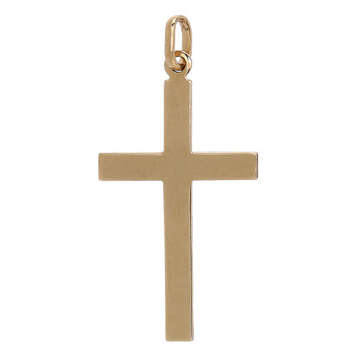 Colgante cruz bicolor detalles geométricos oro 750/00 1,1 gr 2