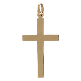Pendentif croix bicolore détails géométriques or 750/00 1,1 gr