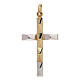 Pingente cruz bicolor detalhes geométricos ouro 750/00 1,1 gr s1