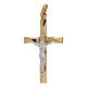 Two-tone 18K gold cross pendant with relief 1.2 gr s1