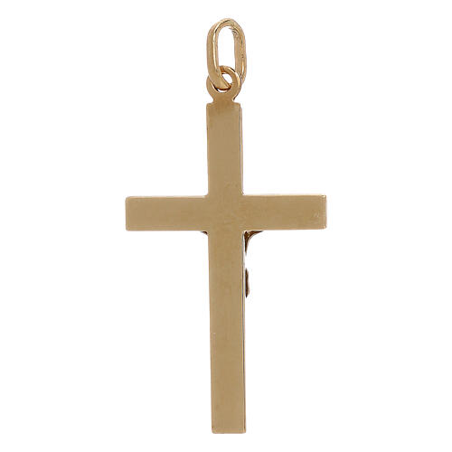 Pendente croce Cristo decoro righe oro 18 kt 1,25 gr 2