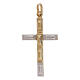 Colgante cruz bicolor impresa oro 18 quilates 1,1 gr s1