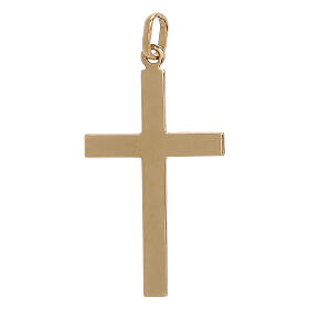 Pendente croce bicolore stampata oro 18 carati 1,1 gr