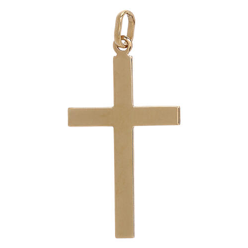 Pendente croce bicolore stampata oro 18 carati 1,1 gr 2