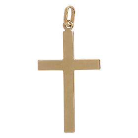 Pingente cruz bicolor impressa ouro 18K 1,1 gr