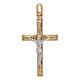 Cross pendant rectangles 750/00 bicolor gold 1.25 gr s1