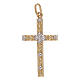 Cross pendant net pattern bicolor 18-carat gold 1.15 gr s1