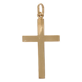 Pingente cruz segmentos ouro bicolor 750/00 impressa 1,1 gr