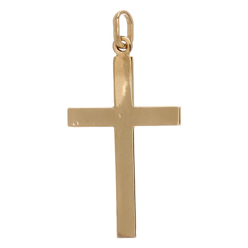Cross pendant printed segments 750/00 bicolor gold 1.1 gr 2