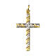 Croix pendentif décoration rayures or jaune 750/00 1,1 gr s1