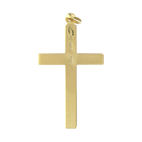 Croce pendente decoro righe oro giallo 750/00 1,1 gr 2
