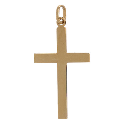 Croce bicolore estremità righe oro 750/00 1,1 gr 2