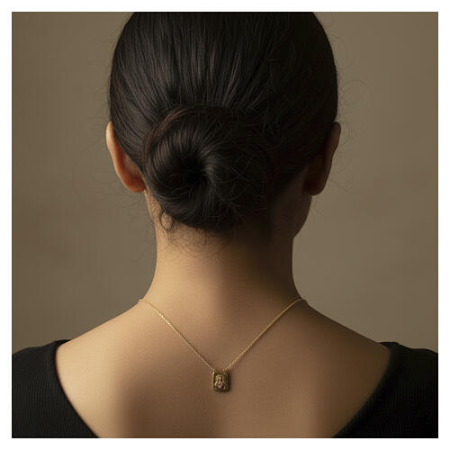 Skapulier, 18 kt Gelbgold, Heiligstes Herz Jesu und Gottesmutter vom Berge Karmel, 5,2 g 3