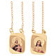 Skapulier, 18 kt Gelbgold, Heiligstes Herz Jesu und Gottesmutter vom Berge Karmel, 5,2 g s1