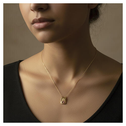 Scapolare oro giallo 18 kt Sacro Cuore di Gesù e Madonna del Carmelo 5,2 gr 2