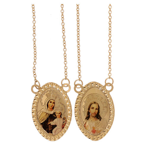 Scapular in 750/00 yellow gold with colour image 4.85 gr 1