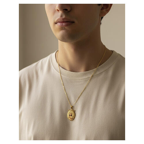 Scapular in 750/00 yellow gold with colour image 4.85 gr 2