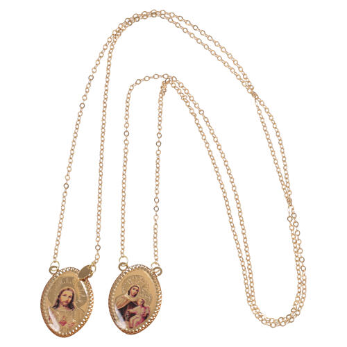 Scapular in 750/00 yellow gold with colour image 4.85 gr 4