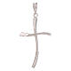 Cross pendant in 750/00 white gold with strass s2