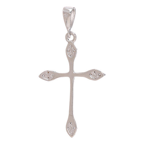 Pendant regular cross white gold white strass 0.95 gr 2