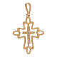 Pendentif croix bicolore strass bordure or 18K 1,35 gr s2