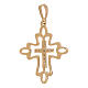 Pingente cruz bicolor strass moldura ouro 18K 1,35 gr s2