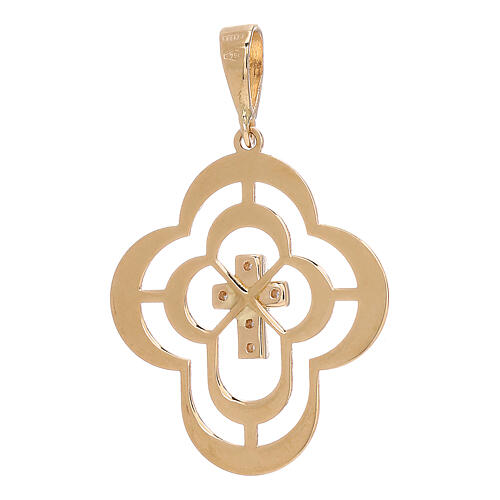 Pendant with concentric crosses and strass in gold 750/00 1.25 gr 2