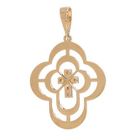 Pendente croci concentriche oro 750/00 strass 1,25 gr