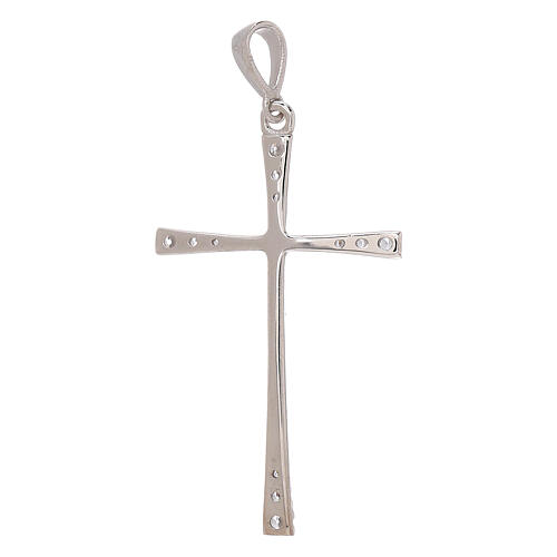 Cross in 750/00 white gold with strass at the ends 1.15 gr 2