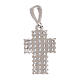 Cross pavé pendant in 18 kt white gold with strass 1.15 gr s2